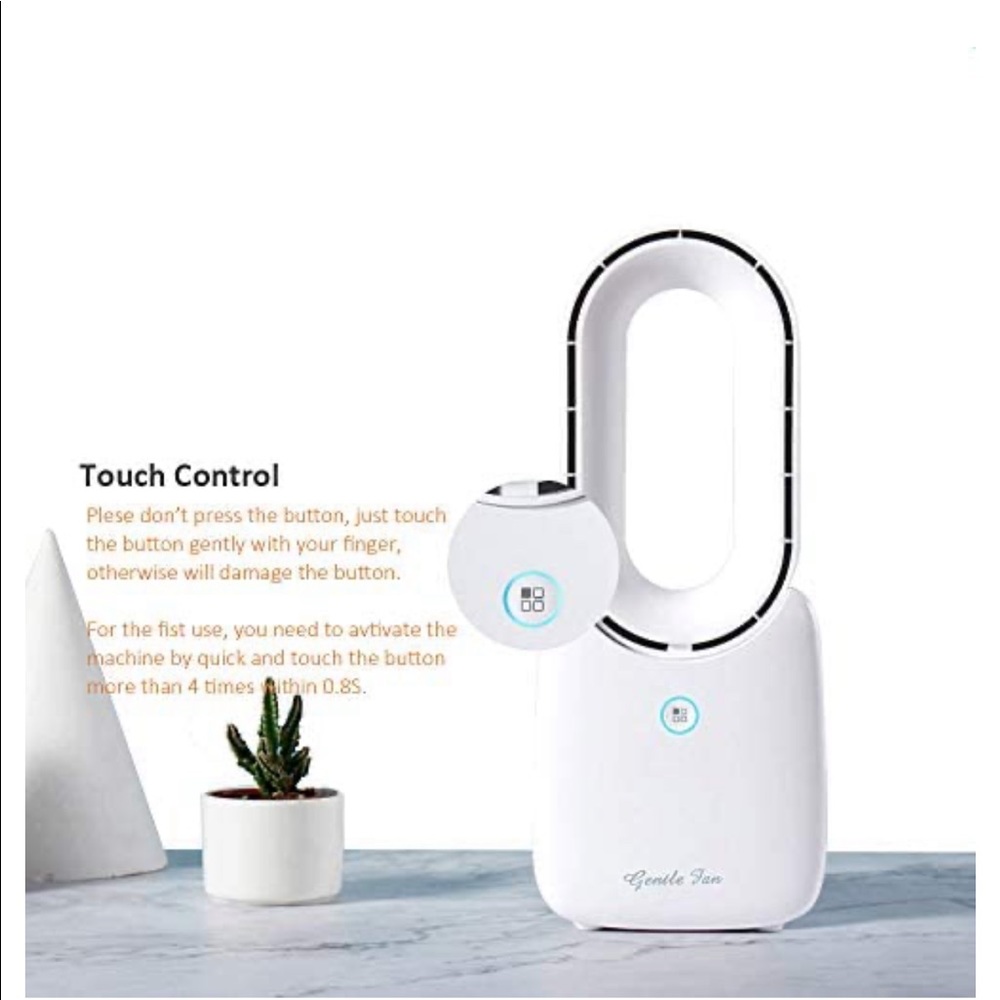 Misby Desk Fan, Personal fan 11.8 Inch Small Portable Bladeless Fan